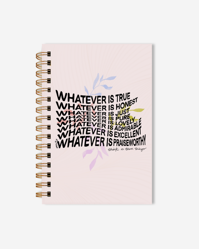 PREORDER Whatever Is True Gold Spiral Notebook