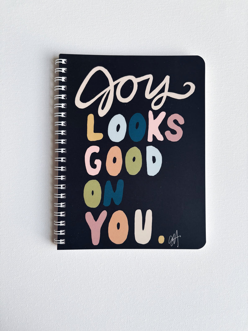 Joy Looks Good Mini Spiral Notebook