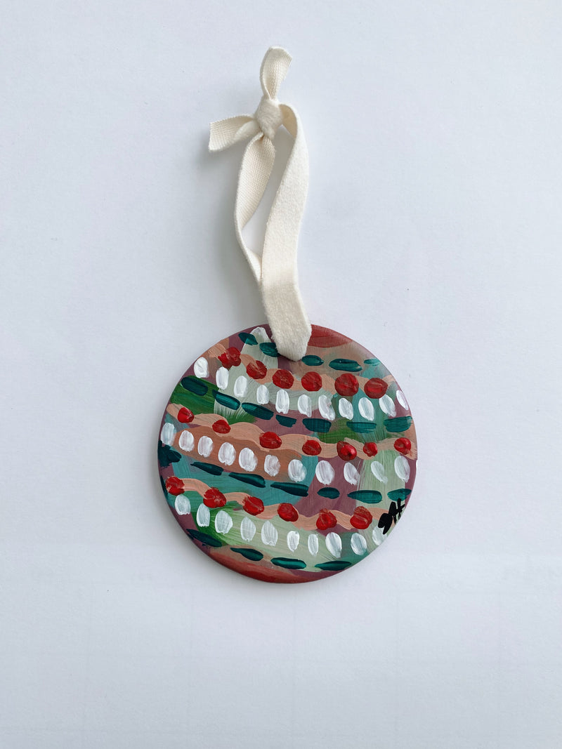 Dotted Holiday - Handpainted Ornament