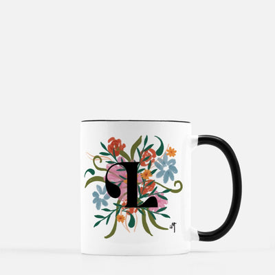 11oz Floral Bloom Monogram Mug