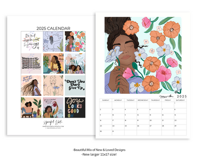 *LIMITED STOCK* Spoonful of Faith 2025 Illustrated Wall Calendar (12 Month)