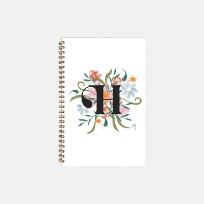 Floral Bloom Monogram Spiral Notebook