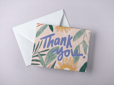 Spring Floral Thank You Card