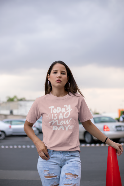 Today Is a New Day- Peach- Unisex Adult Tee